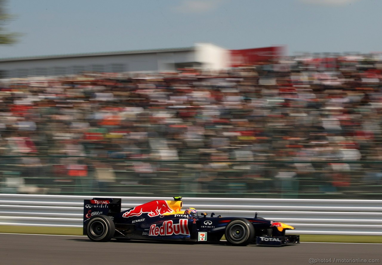 GP GIAPPONE, 07.10.2011- Prove Libere 1, Venerdi', Mark Webber (AUS), Red Bull Racing, RB7