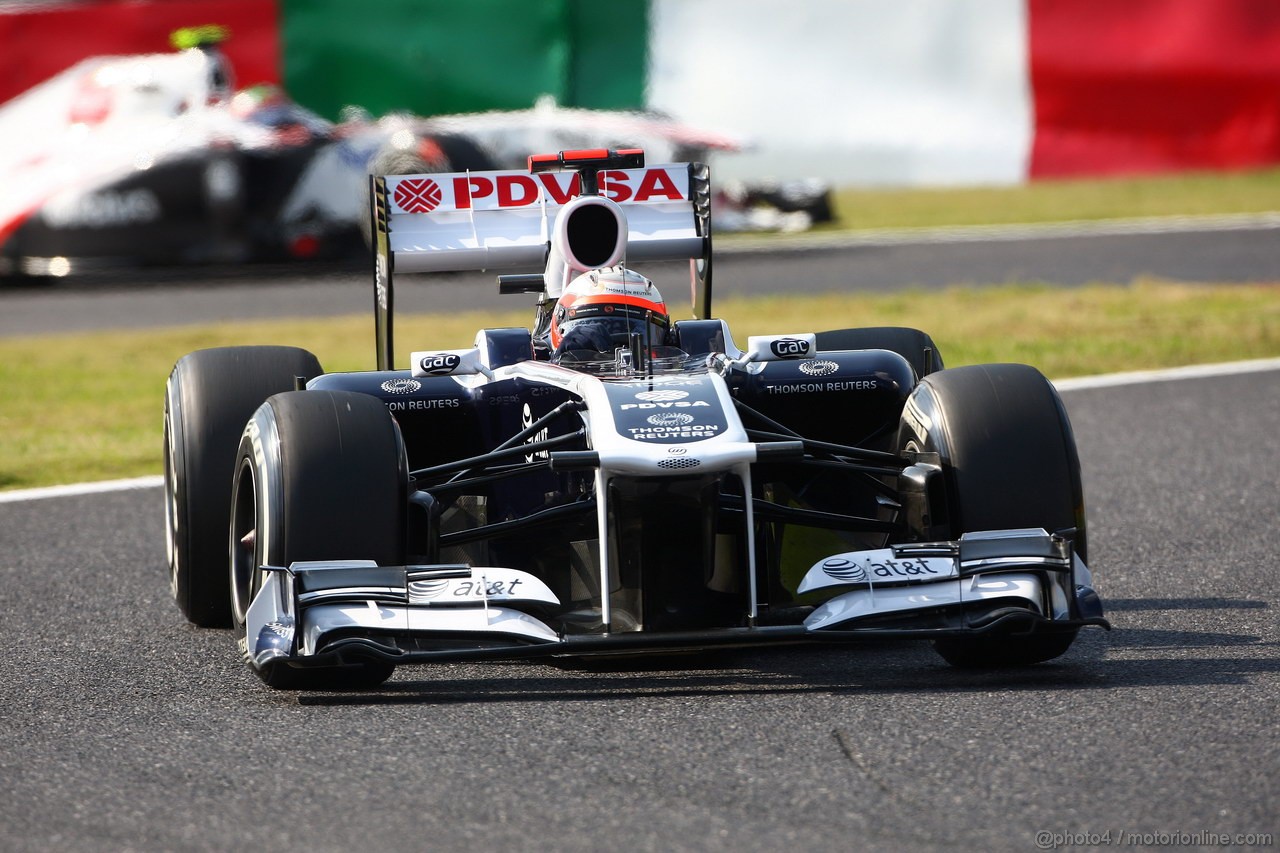 GP GIAPPONE, 07.10.2011- Prove Libere 2, Venerdi', Rubens Barrichello (BRA), Williams FW33 