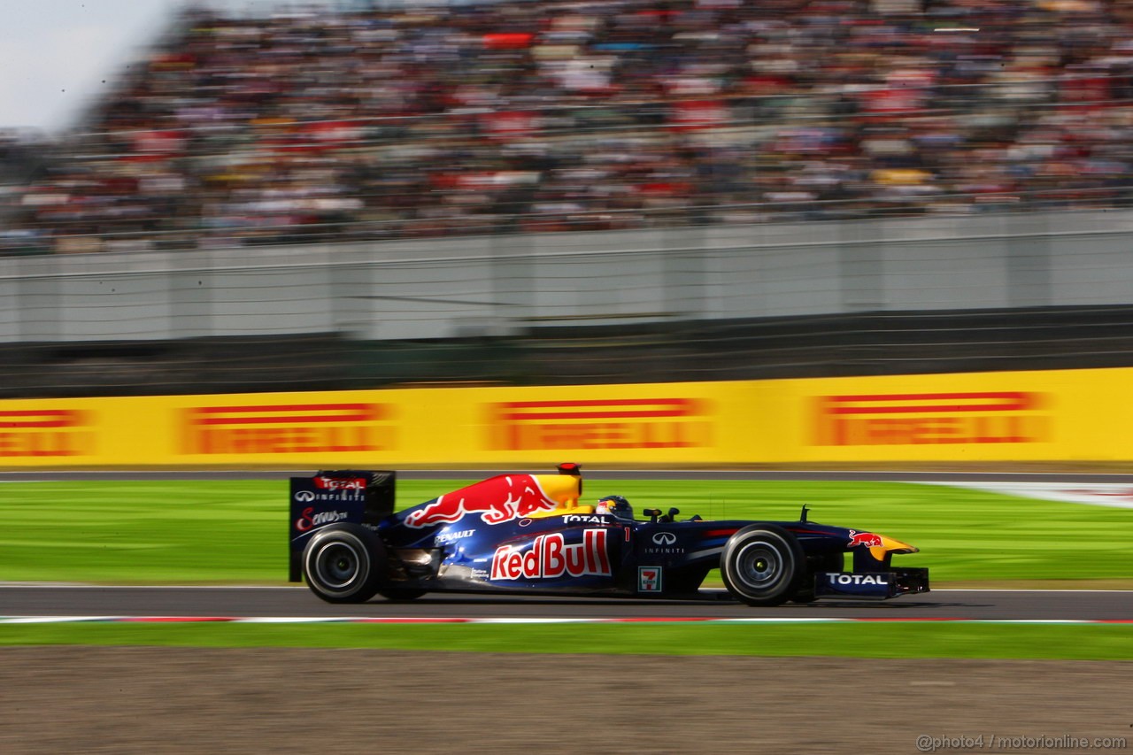 GP GIAPPONE, 07.10.2011- Prove Libere 2, Venerdi', Sebastian Vettel (GER), Red Bull Racing, RB7 