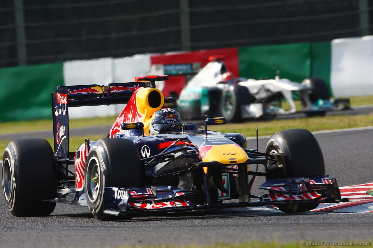 GP GIAPPONE, 07.10.2011- Prove Libere 2, Venerdi', Sebastian Vettel (GER), Red Bull Racing, RB7 