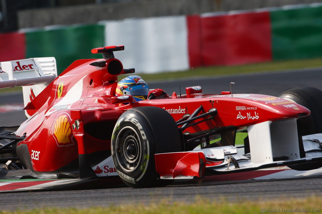 GP GIAPPONE, 07.10.2011- Prove Libere 2, Venerdi', Fernando Alonso (ESP), Ferrari, F-150 Italia 