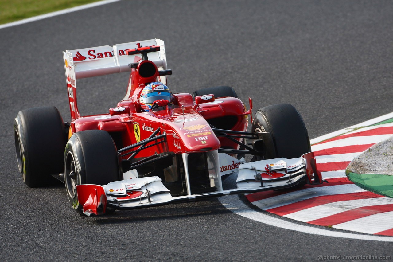 GP GIAPPONE, 07.10.2011- Prove Libere 2, Venerdi', Fernando Alonso (ESP), Ferrari, F-150 Italia 
