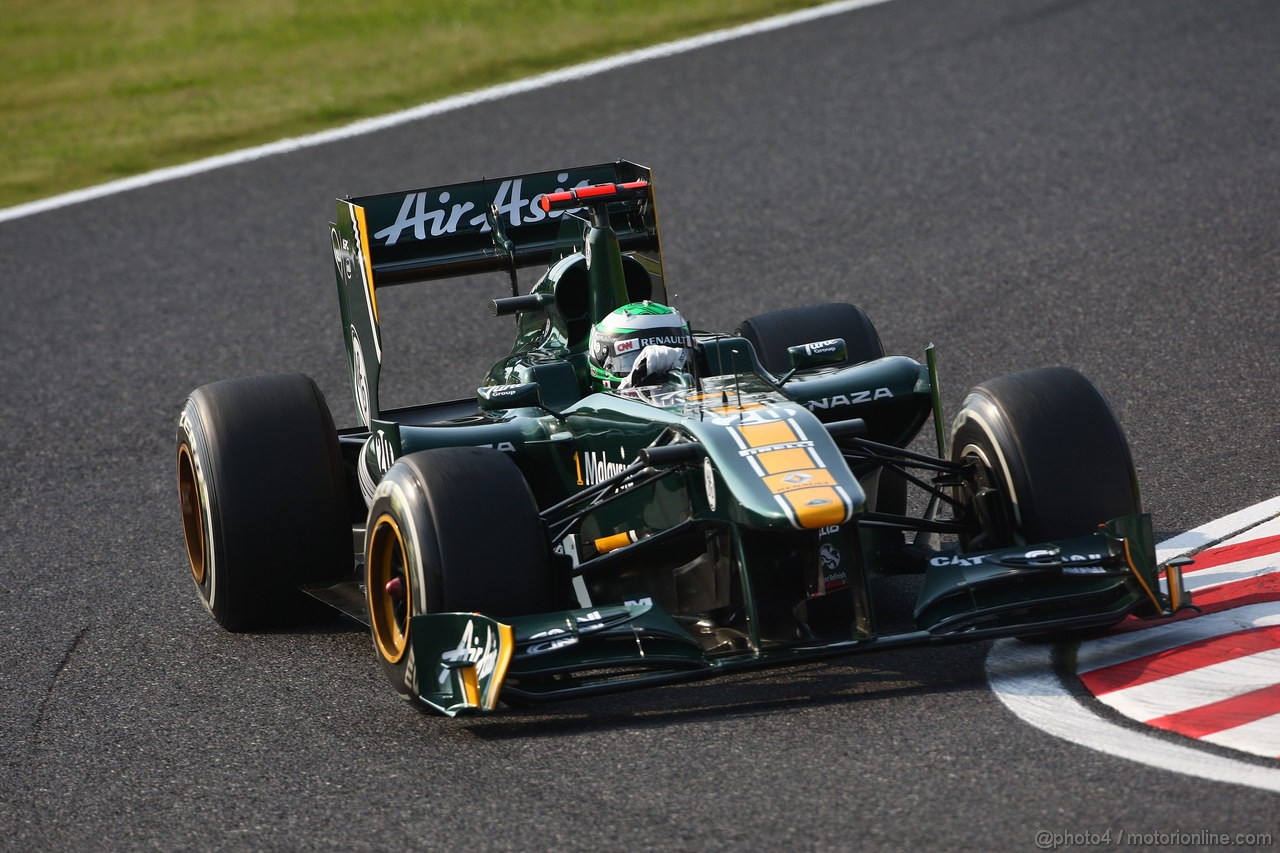 GP GIAPPONE, 07.10.2011- Prove Libere 2, Venerdi', Heikki Kovalainen (FIN), Team Lotus, TL11 