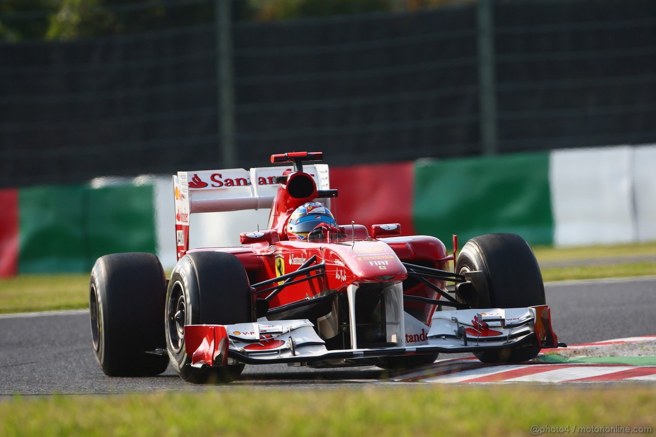 GP GIAPPONE, 07.10.2011- Prove Libere 2, Venerdi', Fernando Alonso (ESP), Ferrari, F-150 Italia 
