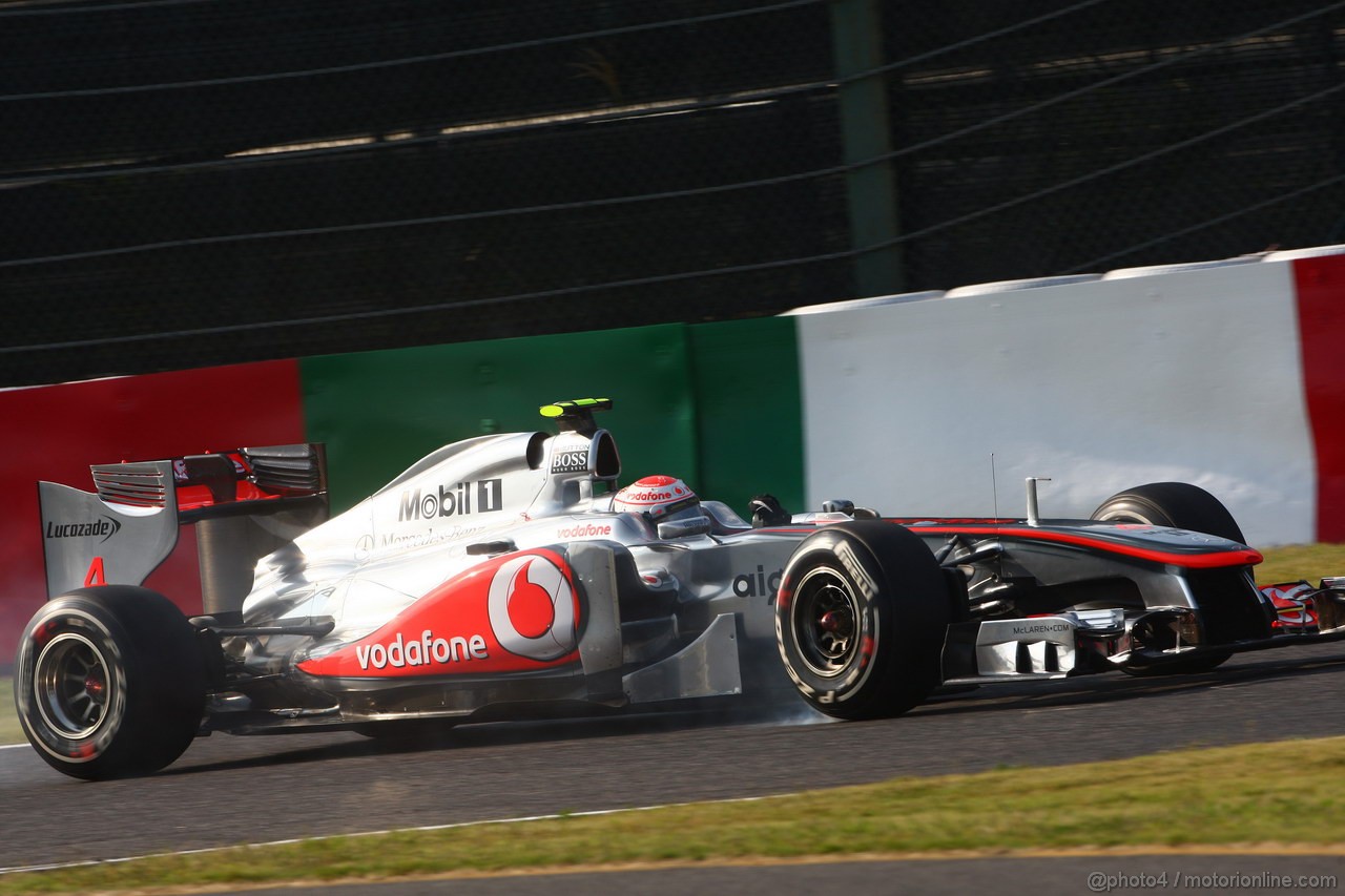 GP GIAPPONE, 07.10.2011- Prove Libere 2, Venerdi', Jenson Button (GBR), McLaren  Mercedes, MP4-26 