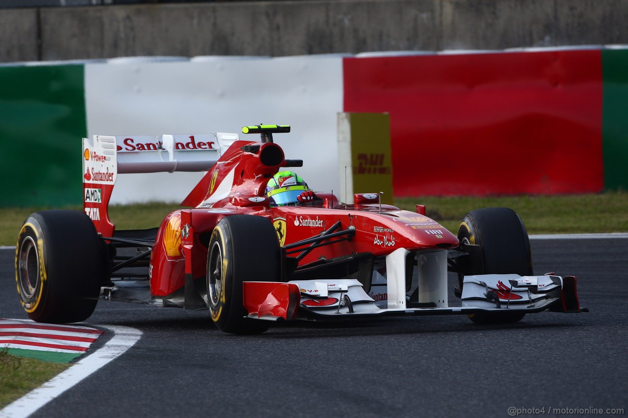 GP GIAPPONE, 07.10.2011- Prove Libere 2, Venerdi', Felipe Massa (BRA), Ferrari, F-150 Italia 