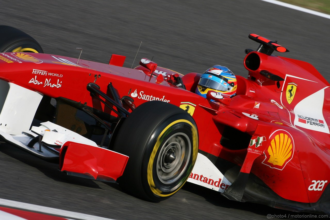 GP GIAPPONE, 07.10.2011- Prove Libere 2, Venerdi', Fernando Alonso (ESP), Ferrari, F-150 Italia 
