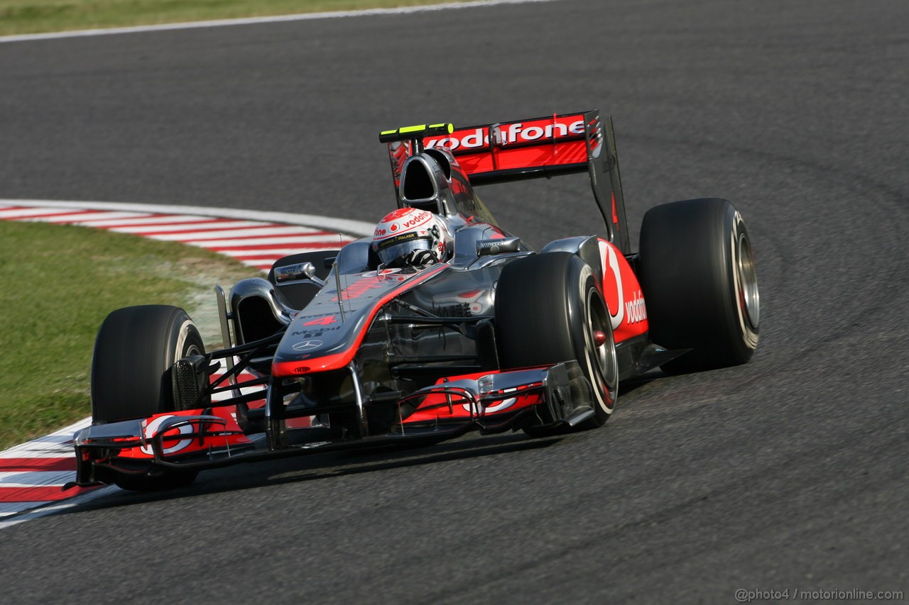 GP GIAPPONE, 07.10.2011- Prove Libere 2, Venerdi', Jenson Button (GBR), McLaren  Mercedes, MP4-26 