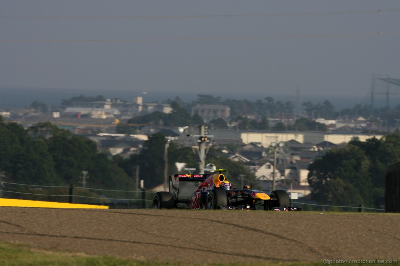 GP GIAPPONE, 07.10.2011- Prove Libere 2, Venerdi',Mark Webber (AUS), Red Bull Racing, RB7 