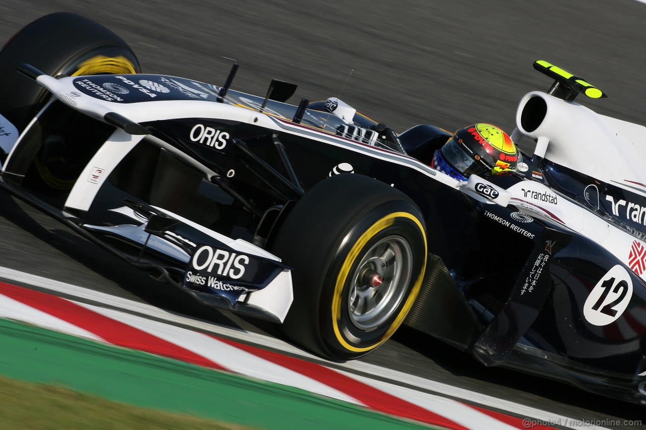 GP GIAPPONE, 07.10.2011- Prove Libere 2, Venerdi', Pastor Maldonado (VEN), Williams FW33 