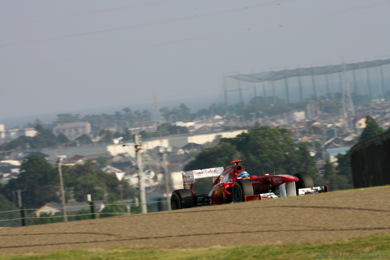 GP GIAPPONE, 07.10.2011- Prove Libere 2, Venerdi', Fernando Alonso (ESP), Ferrari, F-150 Italia 