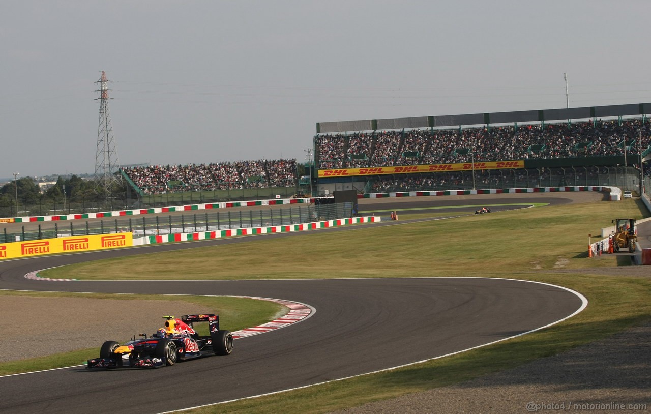 GP GIAPPONE, 07.10.2011- Prove Libere 2, Venerdi', Mark Webber (AUS), Red Bull Racing, RB7