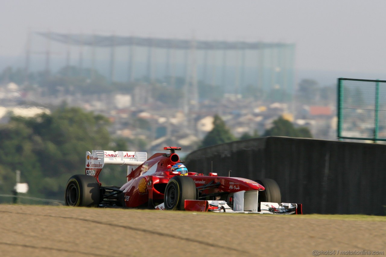 GP GIAPPONE, 07.10.2011- Prove Libere 2, Venerdi', Fernando Alonso (ESP), Ferrari, F-150 Italia 