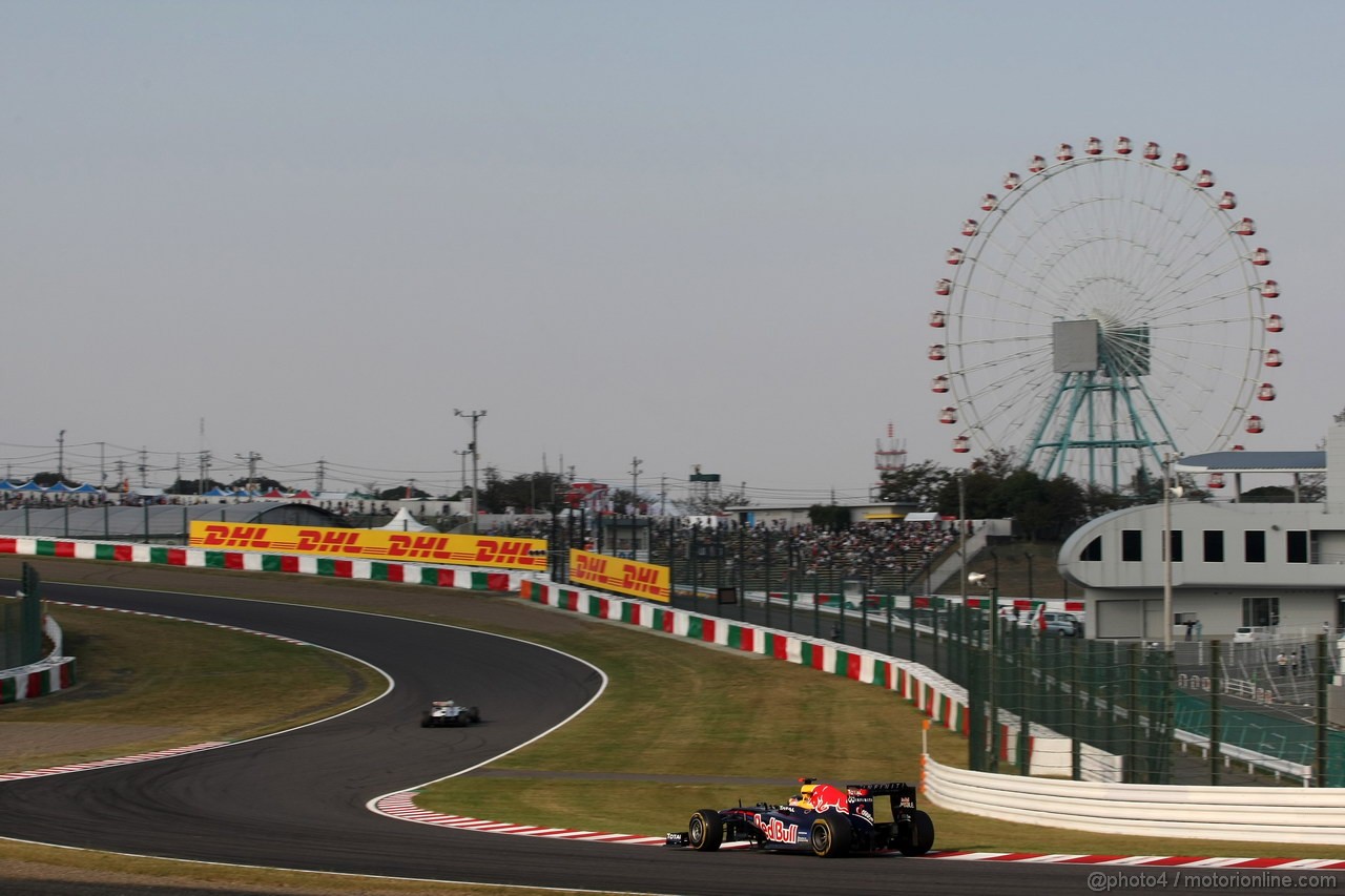 GP GIAPPONE, 07.10.2011- Prove Libere 2, Venerdi', Sebastian Vettel (GER), Red Bull Racing, RB7 