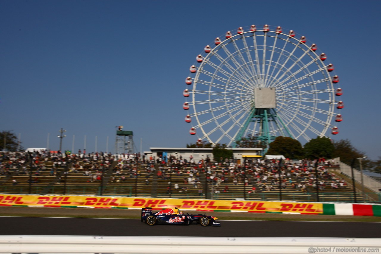 GP GIAPPONE, 07.10.2011- Prove Libere 2, Venerdi', Mark Webber (AUS), Red Bull Racing, RB7 