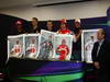 GP GIAPPONE, 07.10.2011- The 5 world champions with signed photos commissioned by Bernie Ecclestone (GBR) to then be put up for auction to raise money for the Japanese disaster, Jenson Button (GBR), McLaren  Mercedes, MP4-26, Fernando Alonso (ESP), Ferrari, F-150 Italia, Michael Schumacher (GER), Mercedes GP Petronas F1 Team, MGP W02, Sebastian Vettel (GER), Red Bull Racing, RB7 e Lewis Hamilton (GBR), McLaren  Mercedes, MP4-26