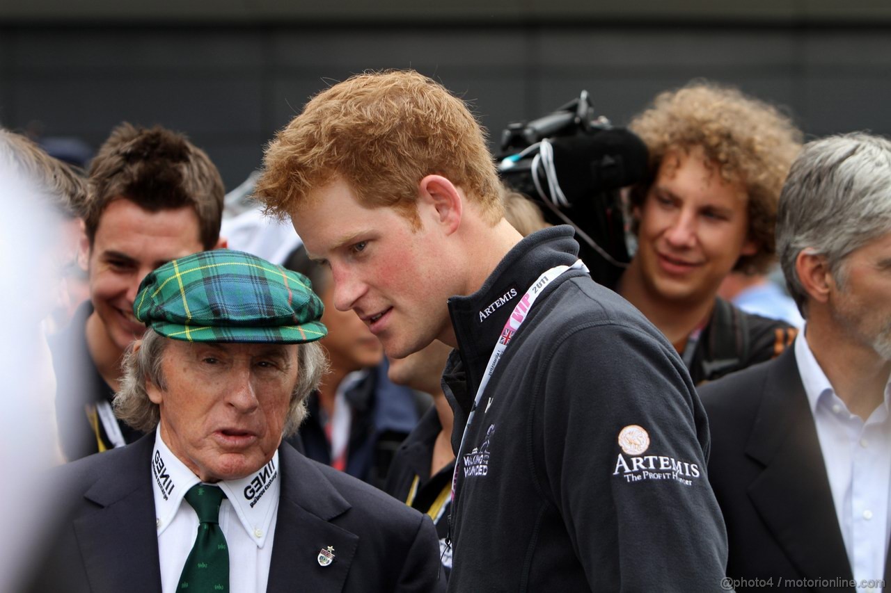 GP GRAN BRETAGNA, 10.07.2011- Gara, Prince Harry e Sir Jackie Stewart (GBR) 