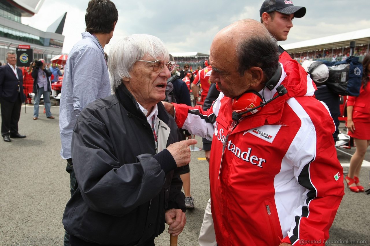 GP GRAN BRETAGNA, 10.07.2011- Gara, Bernie Ecclestone (GBR), President e CEO of Formula One Management  e Emilio Botin (ESP), Santander Bank President 