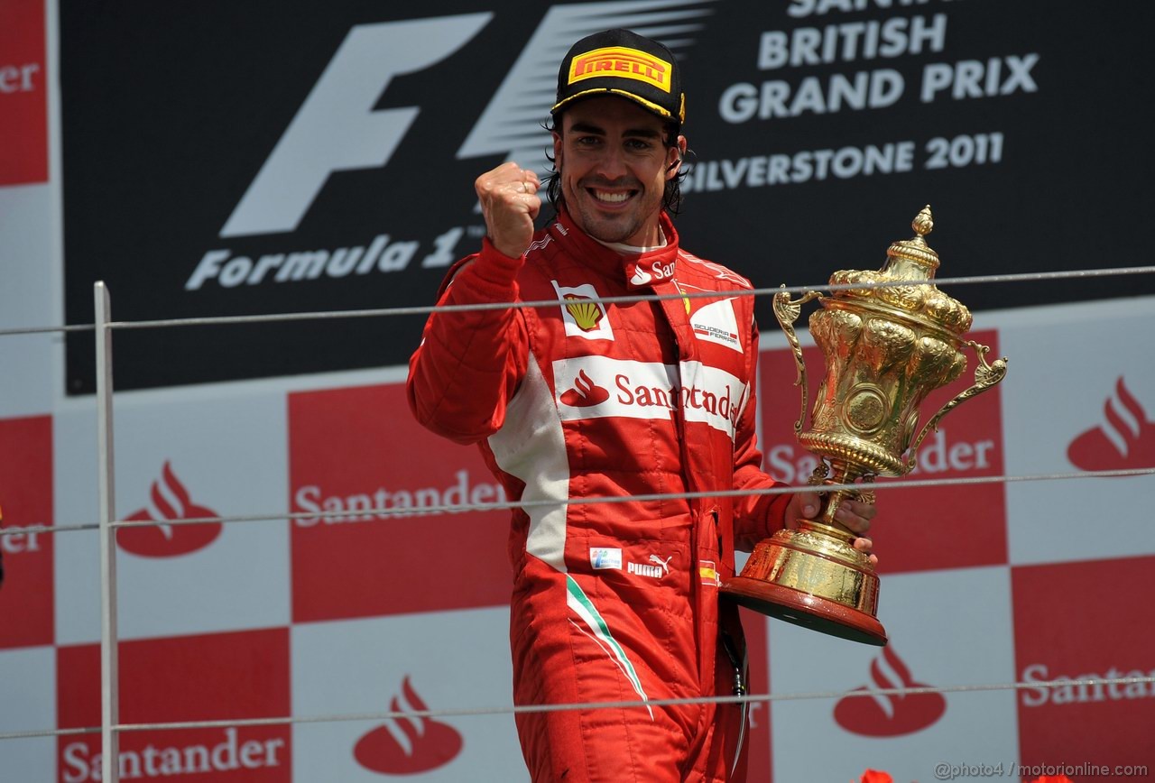GP GRAN BRETAGNA, 10.07.2011- Gara, Fernando Alonso (ESP), Ferrari, F-150 Italia vincitore