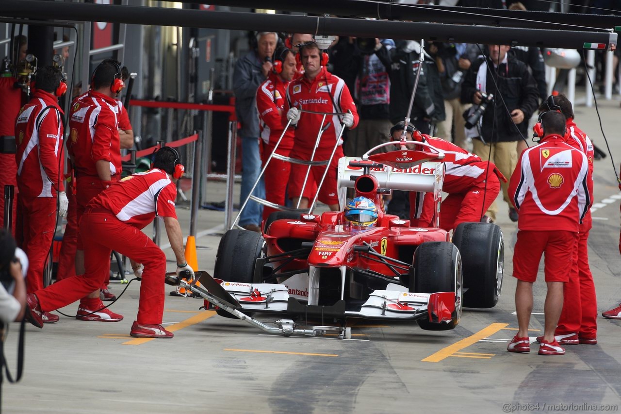 GP GRAN BRETAGNA, 08.07.2011- Prove Libere 1, Venerdi', Fernando Alonso (ESP), Ferrari, F-150 Italia 
