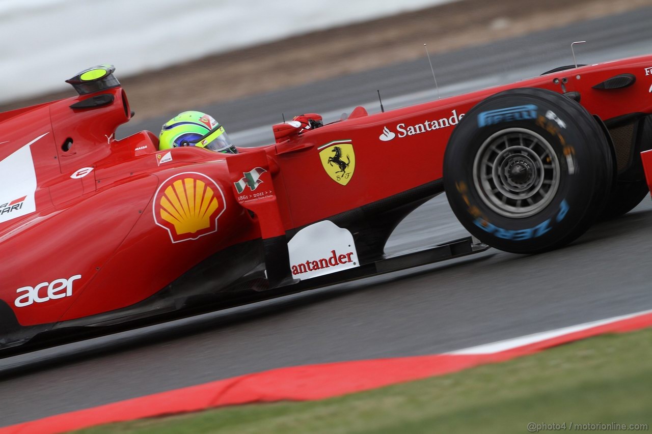 GP GRAN BRETAGNA, 08.07.2011- Prove Libere 2, Venerdi', Felipe Massa (BRA), Ferrari, F-150 Italia 