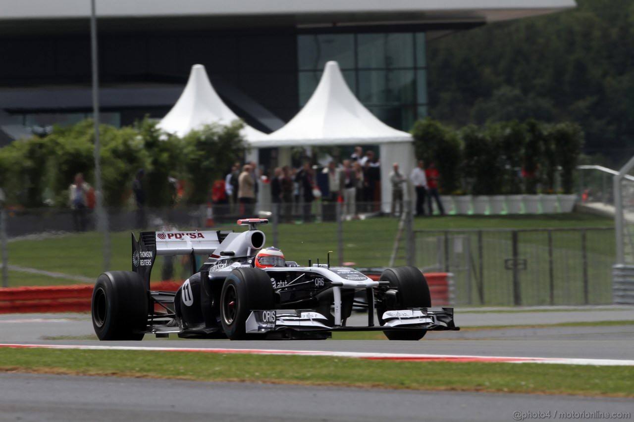 GP GRAN BRETAGNA, 08.07.2011- Prove Libere 2, Venerdi', Rubens Barrichello (BRA), Williams FW33 