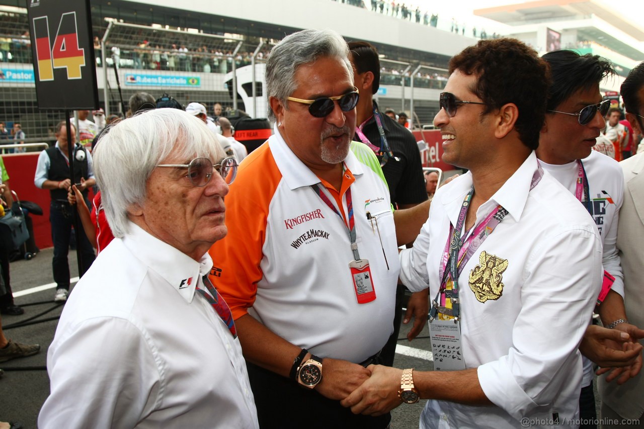 GP INDIA, Bernie Ecclestone (GBR) & Vijay Mallya (IND) Force India F1 Team Owner