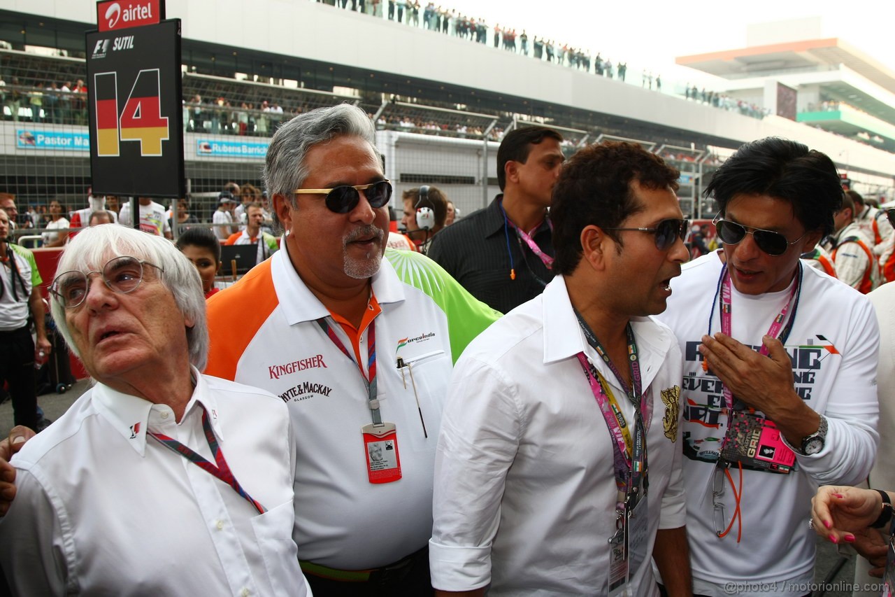 GP INDIA, Bernie Ecclestone (GBR) & Vijay Mallya (IND) Force India F1 Team Owner
