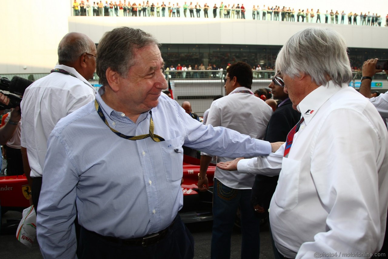 GP INDIA, Jean Todt (FRA), President FIA & Bernie Ecclestone (GBR) 