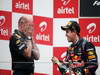 GP INDIA, Podium � 1st Sebastian Vettel (GER), Red Bull Racing, 2nd Jenson Button (GBR), McLaren Mercedes, 3rd Fernando Alonso (ESP), Ferrari & Adrian Newey (GBR), Red Bull Racing, Technical Operations Director