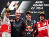 GP INDIA, Podium � 1st Sebastian Vettel (GER), Red Bull Racing, 2nd Jenson Button (GBR), McLaren Mercedes, 3rd Fernando Alonso (ESP), Ferrari & Adrian Newey (GBR), Red Bull Racing, Technical Operations Director