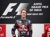 GP INDIA, Podium � 1st Sebastian Vettel (GER), Red Bull Racing, 2nd Jenson Button (GBR), McLaren Mercedes, 3rd Fernando Alonso (ESP), Ferrari & Adrian Newey (GBR), Red Bull Racing, Technical Operations Director
