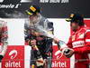GP INDIA, Podium � 1st Sebastian Vettel (GER), Red Bull Racing, 2nd Jenson Button (GBR), McLaren Mercedes, 3rd Fernando Alonso (ESP), Ferrari & Adrian Newey (GBR), Red Bull Racing, Technical Operations Director