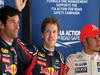 GP INDIA, Qualifiche – 1st Sebastian Vettel (GER), Red Bull Racing, 2nd Lewis Hamilton (GBR), McLaren Mercedes & 3rd Mark Webber (AUS), Red Bull Racing