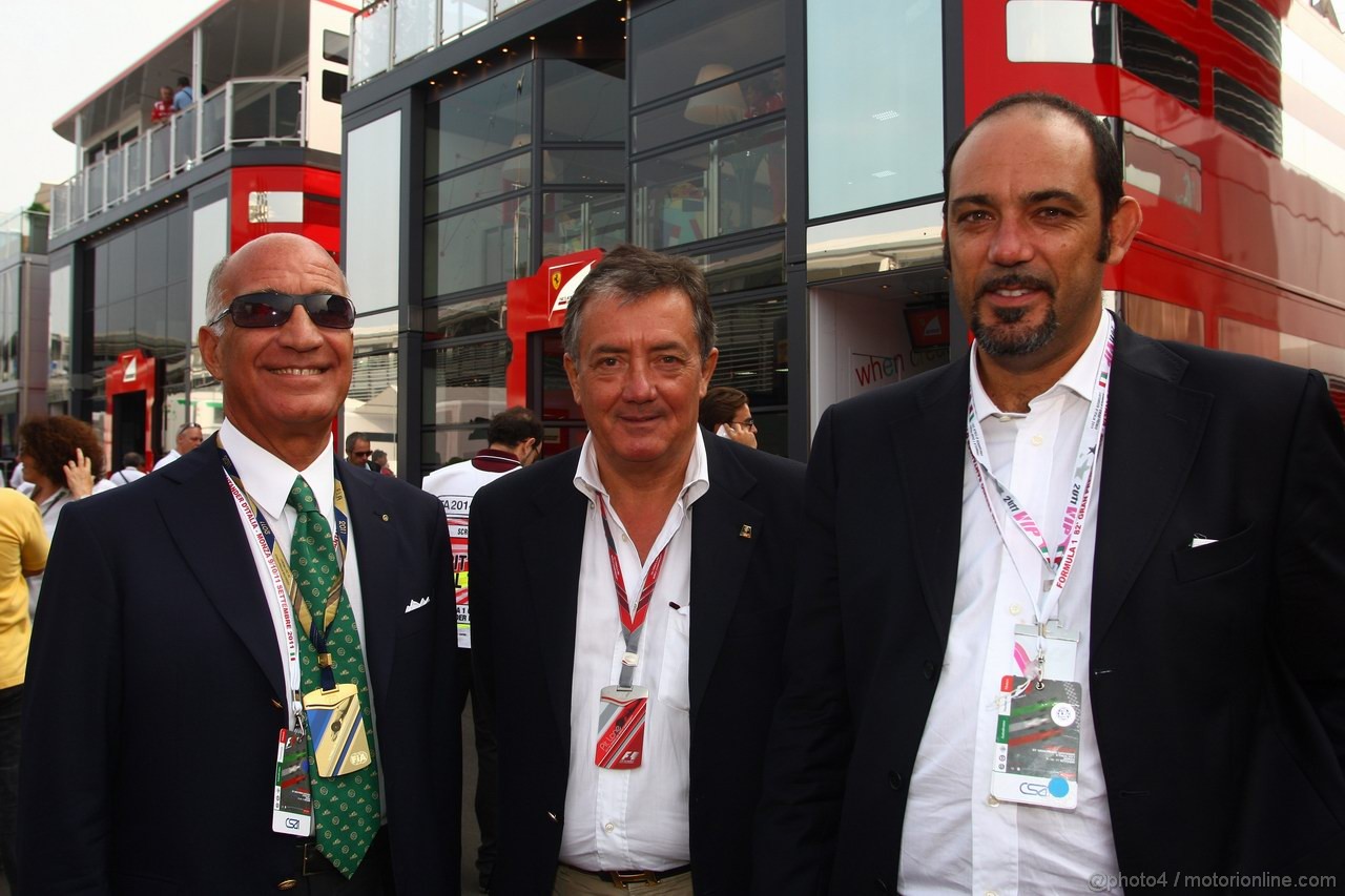 GP ITALIA, 11.09.2011- Dr. Angelo Sticchi Damiani (ITA) Aci Csai President e Giancarlo Minardi, ACI