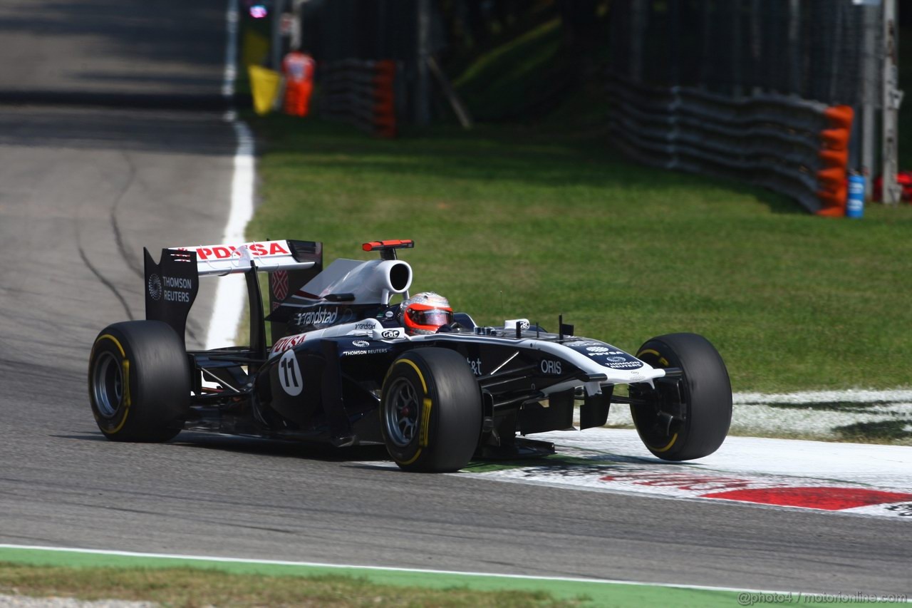 GP ITALIA, 11.09.2011- Gara, Rubens Barrichello (BRA), Williams FW33 crashed