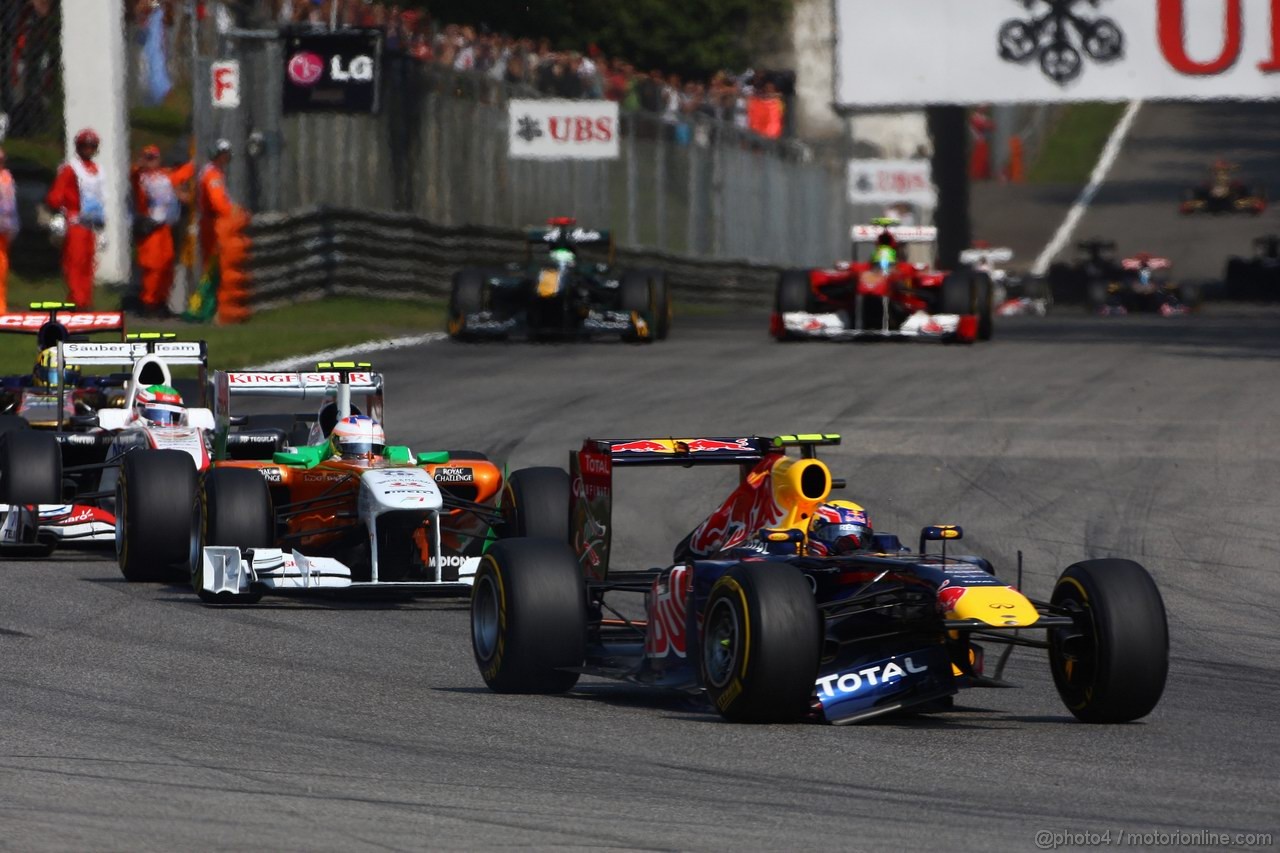 GP ITALIA, 11.09.2011- Gara, Mark Webber (AUS), Red Bull Racing, RB7 crashed