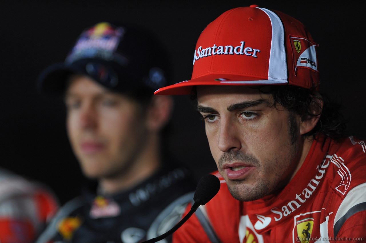 GP ITALIA, 11.09.2011- Gara, Conferenza Stampa, Fernando Alonso (ESP), Ferrari, F-150 Italia 