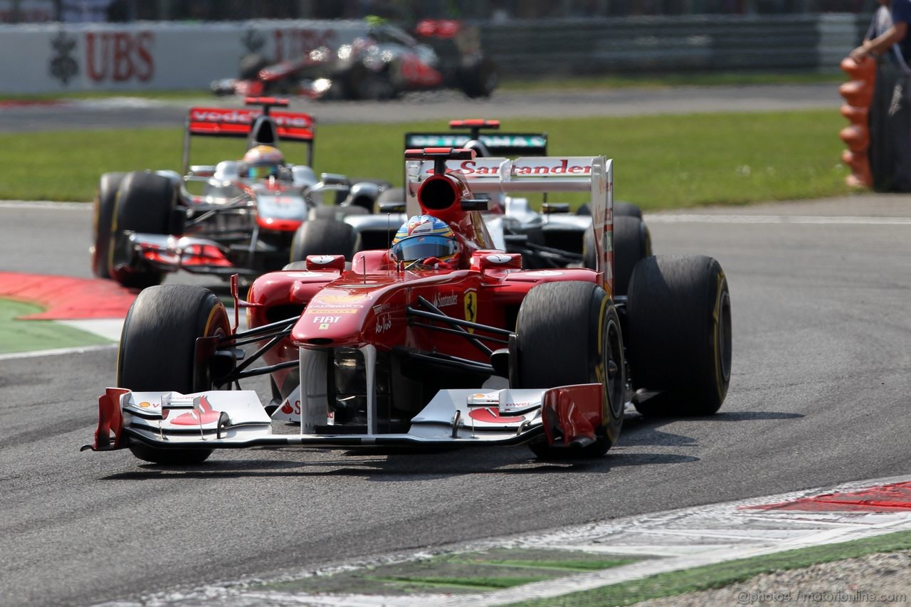 GP ITALIA, 11.09.2011- Gara, Fernando Alonso (ESP), Ferrari, F-150 Italia ria Ferrari, F-150 Italia 