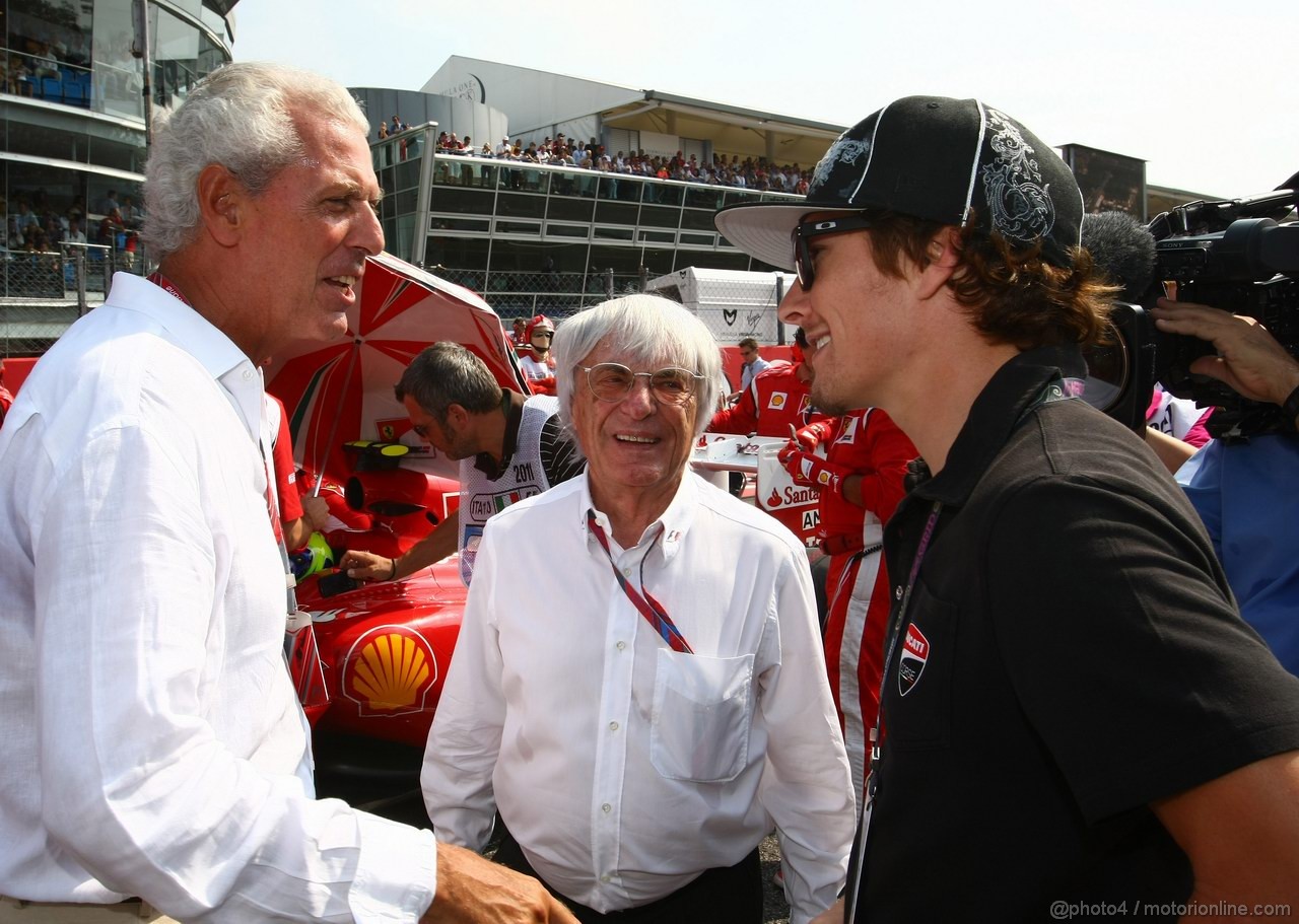 GP ITALIA, 11.09.2011- Gara, Marco Tronchetti Provera (ITA), Pirelli's President, Bernie Ecclestone (GBR), President e CEO of Formula One Management  e Nicky Hyden, Motor GP