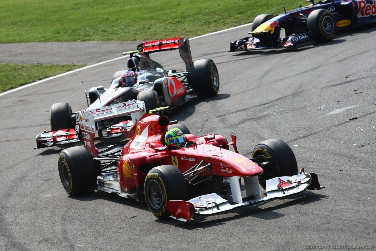 GP ITALIA, 11.09.2011- Gara, Felipe Massa (BRA), Ferrari, F-150 Italia e Jenson Button (GBR), McLaren  Mercedes, MP4-26 
