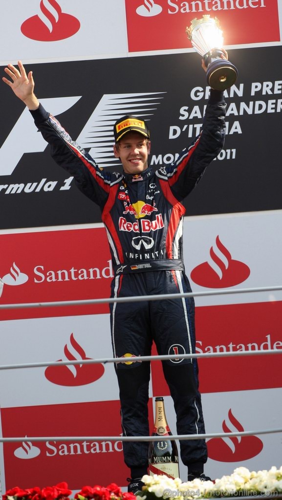 GP ITALIA, 11.09.2011- Gara, Sebastian Vettel (GER), Red Bull Racing, RB7 vincitore