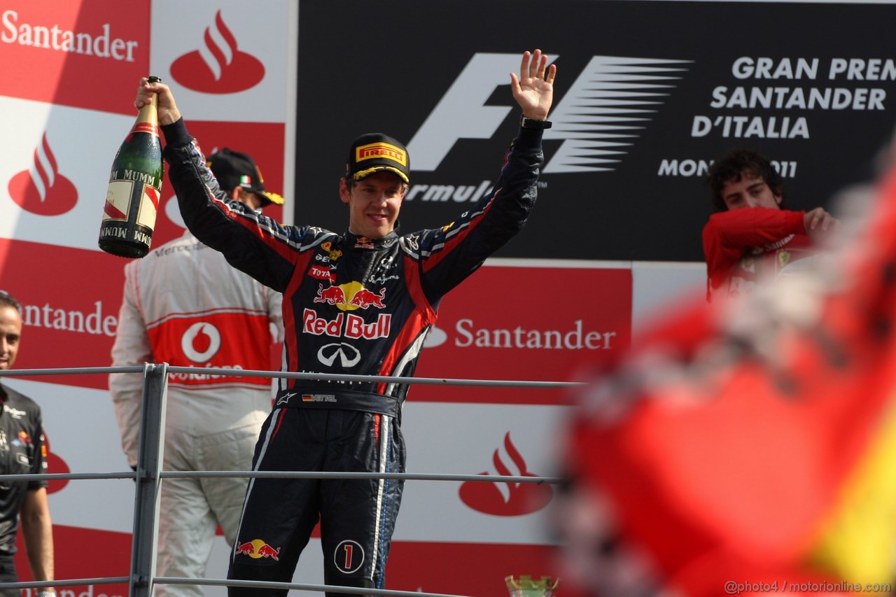 GP ITALIA, 11.09.2011- Gara, Sebastian Vettel (GER), Red Bull Racing, RB7 vincitore