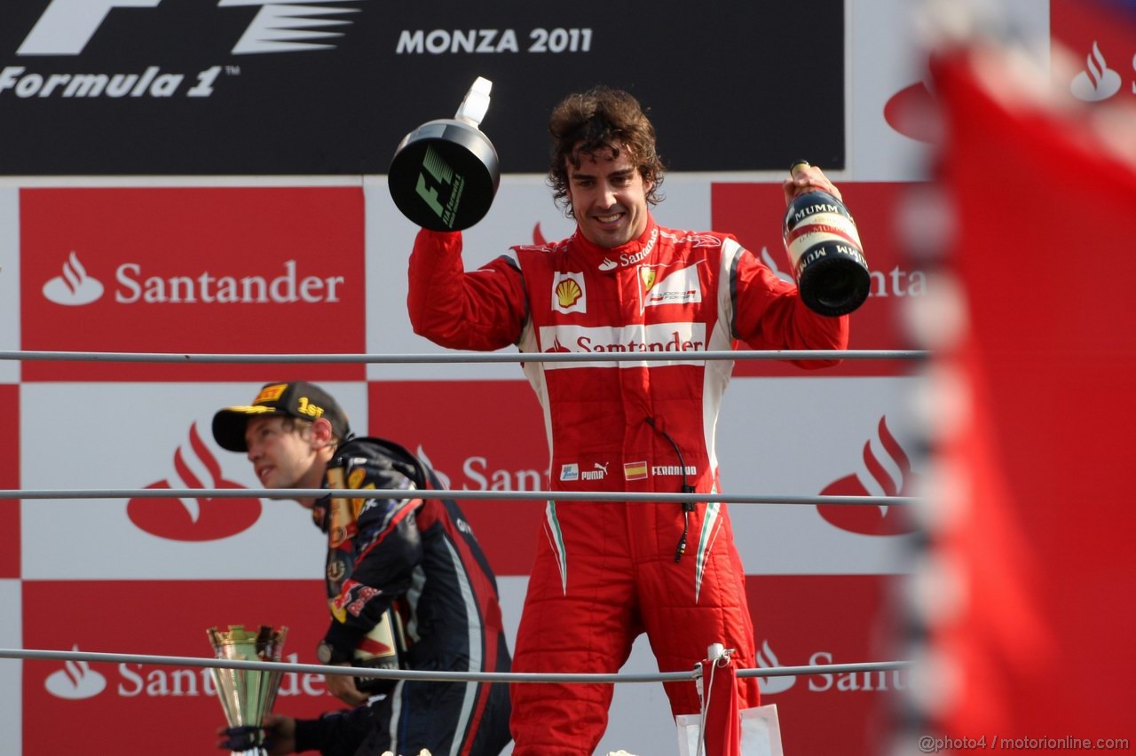 GP ITALIA, 11.09.2011- Gara, Fernando Alonso (ESP), Ferrari, F-150 Italia terzo 