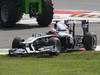 GP ITALIA, 11.09.2011- Gara, Crash, Rubens Barrichello (BRA), Williams FW33 