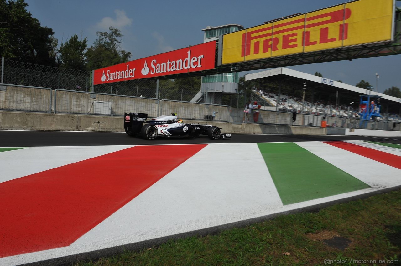 GP ITALIA, 10.09.2011- Prove Libere 3, Sabato, Pastor Maldonado (VEN), Williams FW33