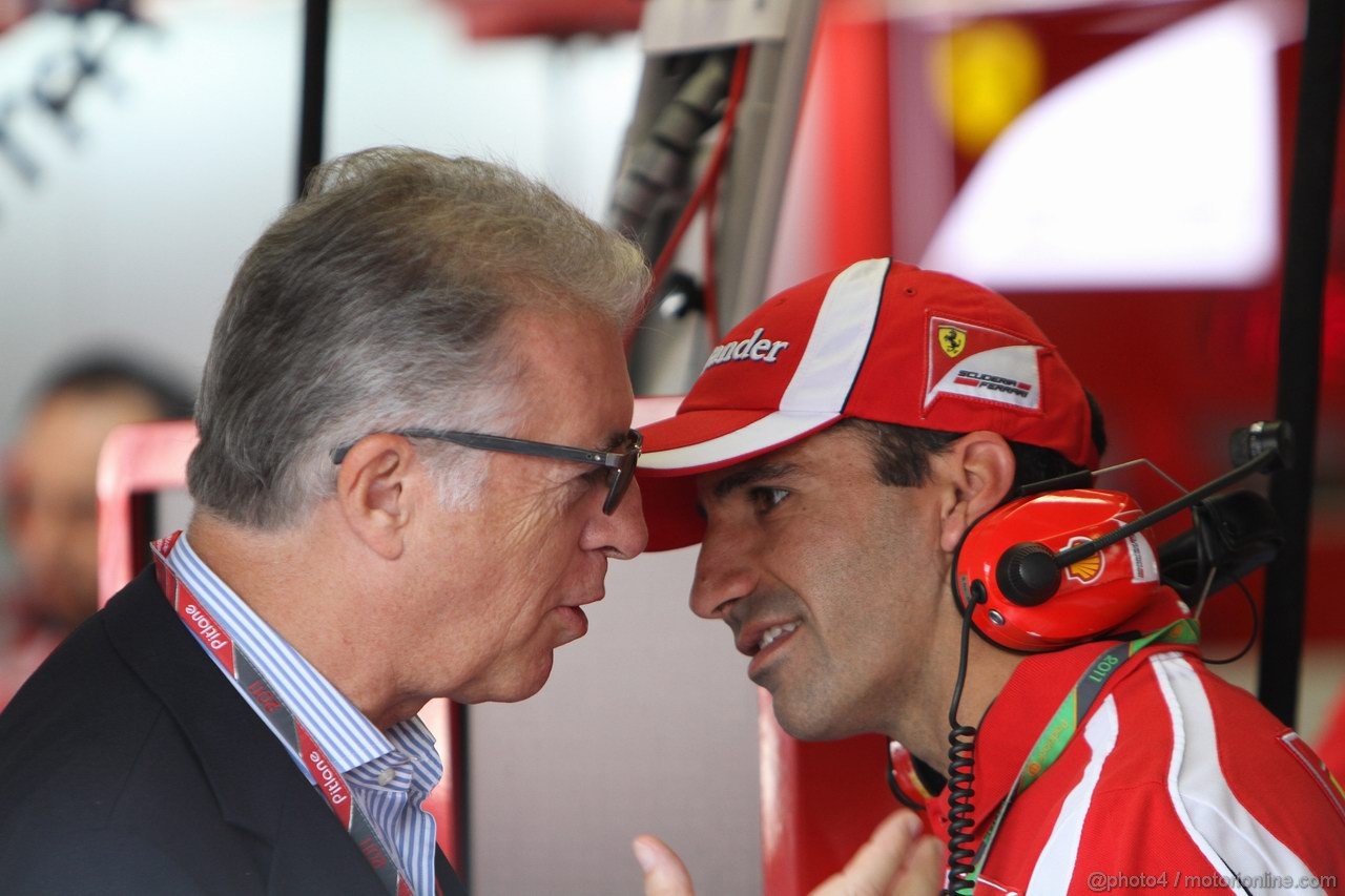 GP ITALIA, 10.09.2011- Prove Libere 3, Sabato, Piero Ferrari (ITA), vice-president Ferrari  e Marc Gene (ESP), Test Driver Ferrari 