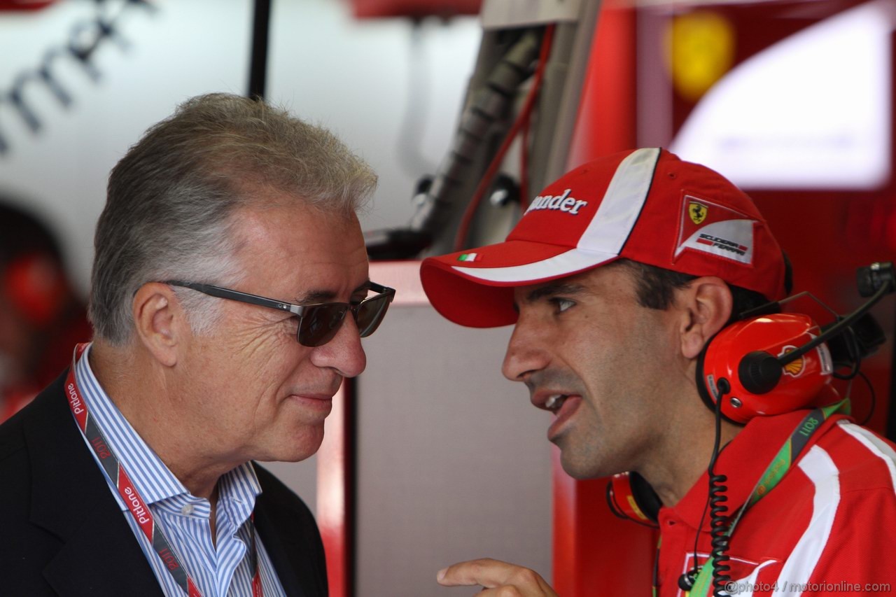 GP ITALIA, 10.09.2011- Prove Libere 3, Sabato, Piero Ferrari (ITA), vice-president Ferrari e Marc Gene (ESP), Test Driver Ferrari