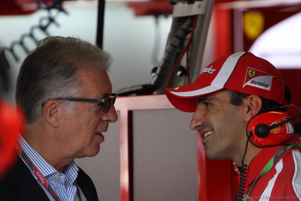 GP ITALIA, 10.09.2011- Prove Libere 3, Sabato, Piero Ferrari (ITA), vice-president Ferrari e Marc Gene (ESP), Test Driver Ferrari