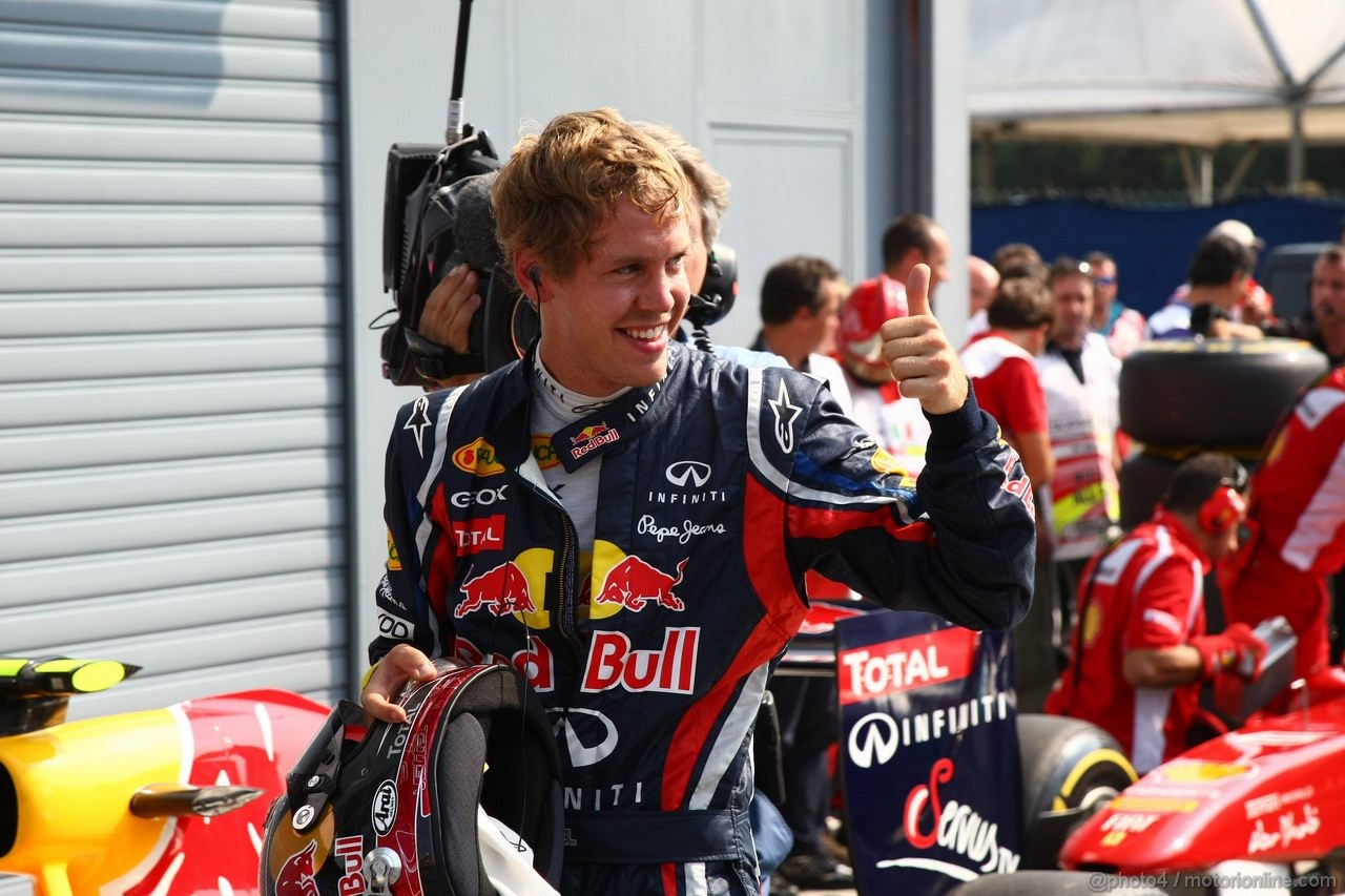 GP ITALIA, 10.09.2011- Qualifiche, Sebastian Vettel (GER), Red Bull Racing, RB7 pole position 